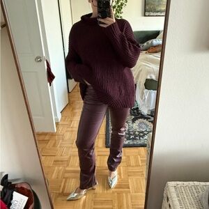 AFRM Leather pants - burgundy size 29